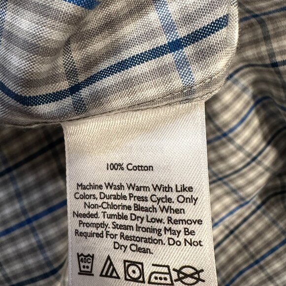 Eddie Bauer Wrinkle Free Relaxed Fit Plaid Button Up Shirt Short Sleeves Mens XL - Picture 10 of 10